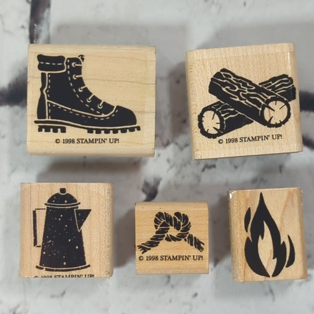 Stampin Up Rubber‎ Stamps Lot of 5 Camping Outdoors Theme